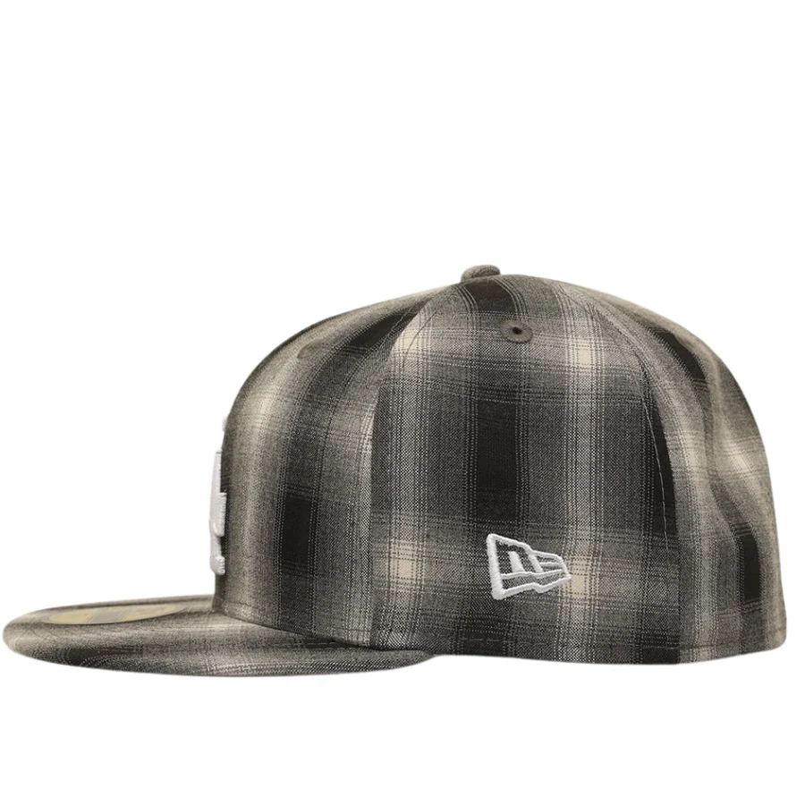 New Era Los Angeles Dodgers Black & White 'Full Plaid' 59FIFTY Fitted Hat - Image 4