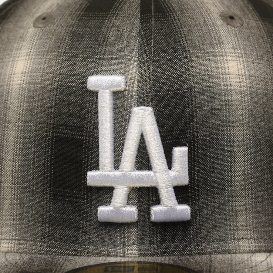 New Era Los Angeles Dodgers Black & White 'Full Plaid' 59FIFTY Fitted Hat - Image 5