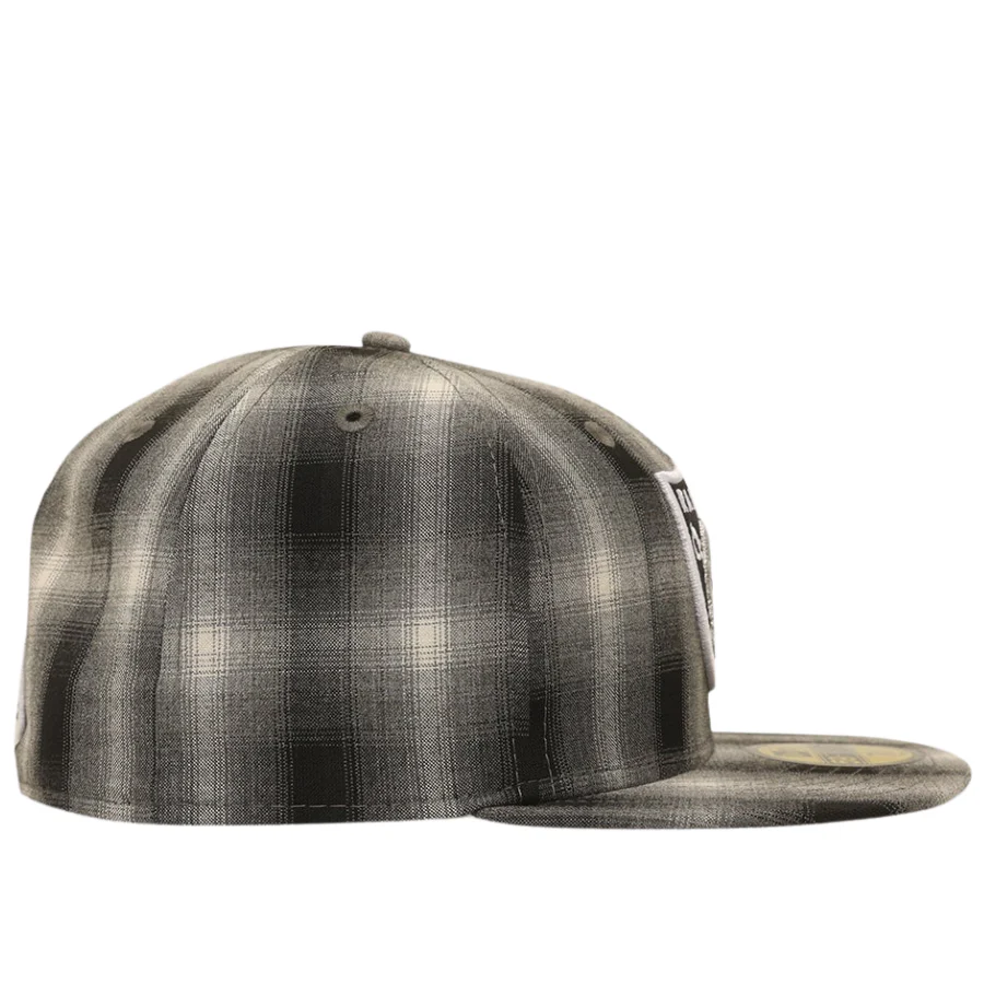 New Era Los Angeles Dodgers Black & White 'Full Plaid' 59FIFTY Fitted Hat - Image 6