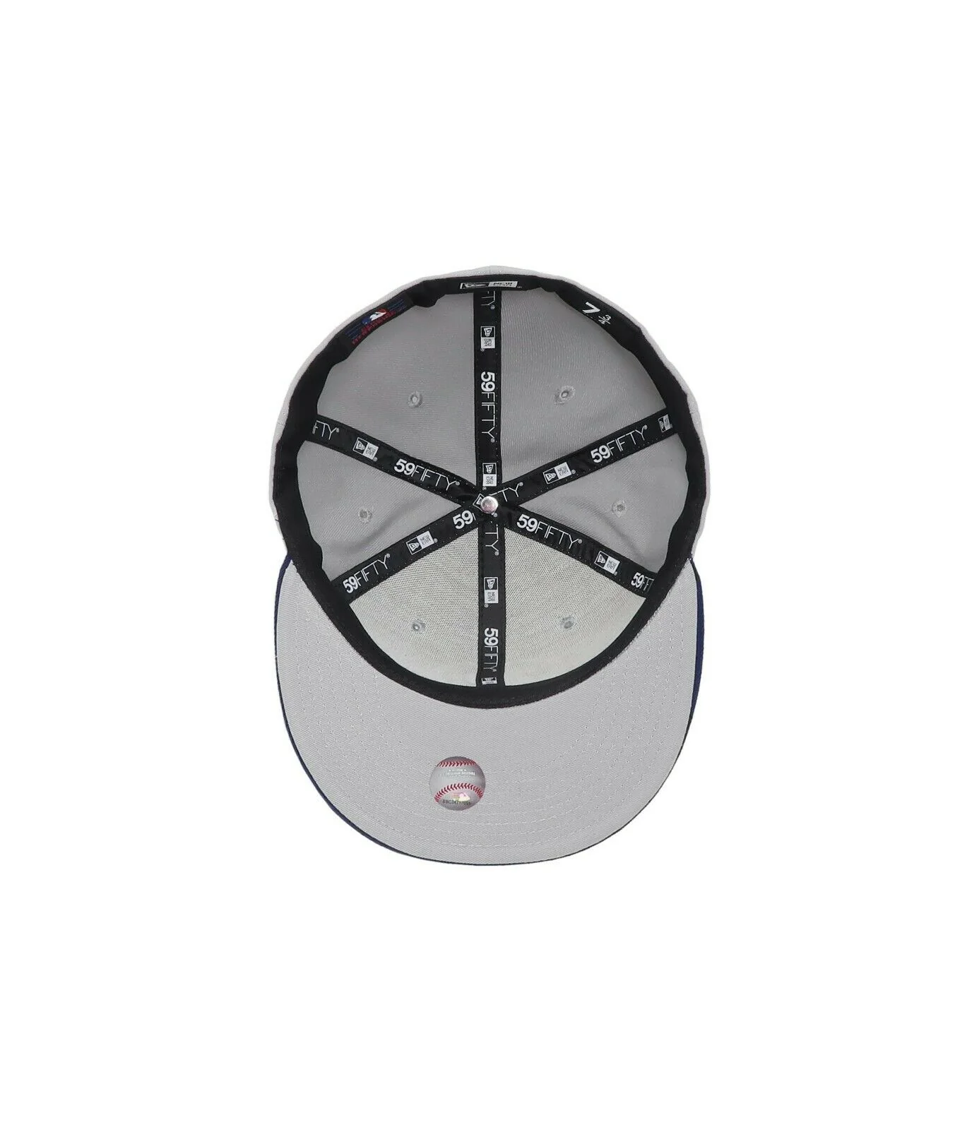 New Era Los Angeles Dodgers Light Grey & Navy Blue 59FIFTY Fitted Hat - Image 2