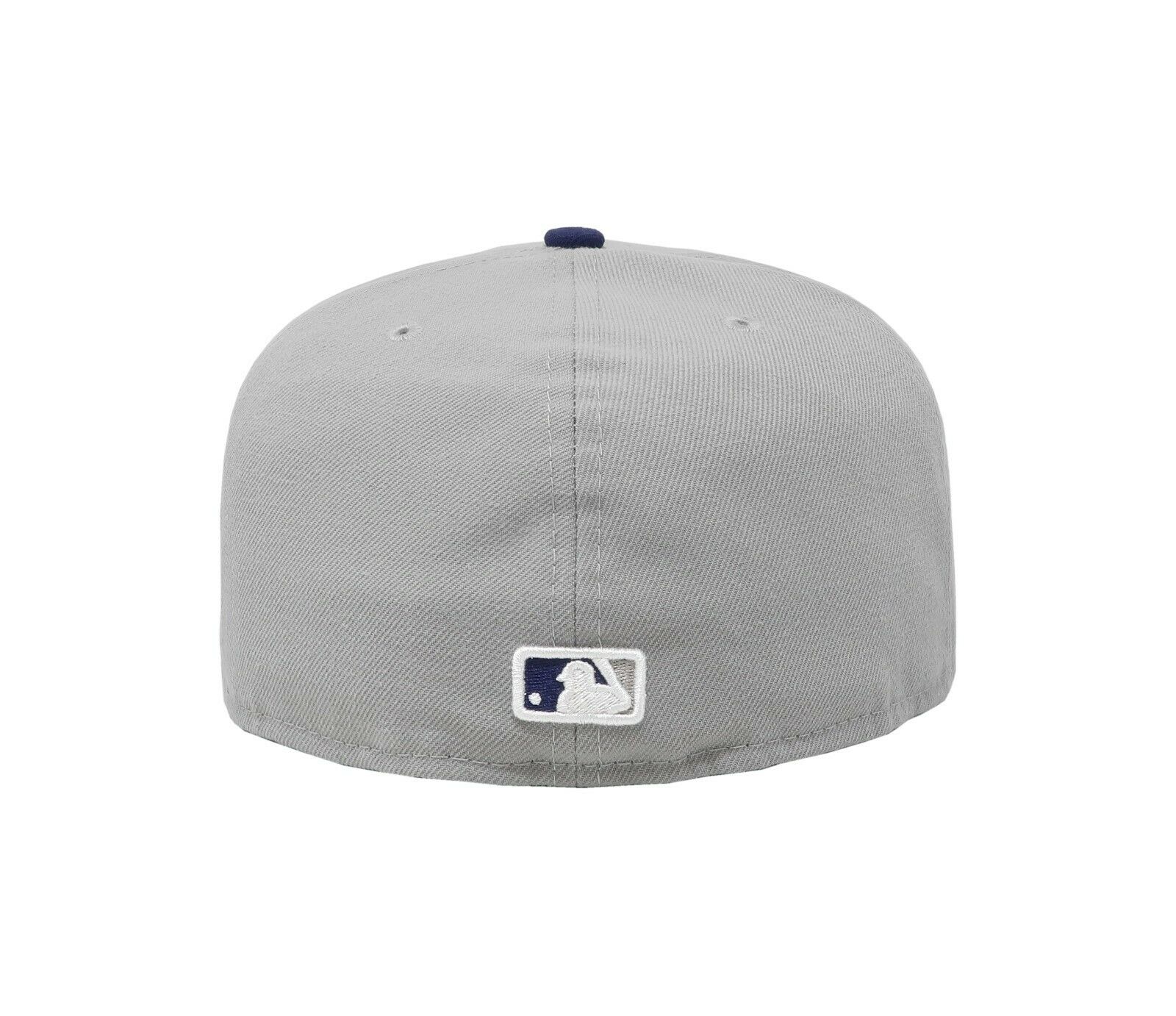 New Era Los Angeles Dodgers Light Grey & Navy Blue 59FIFTY Fitted Hat - Image 3