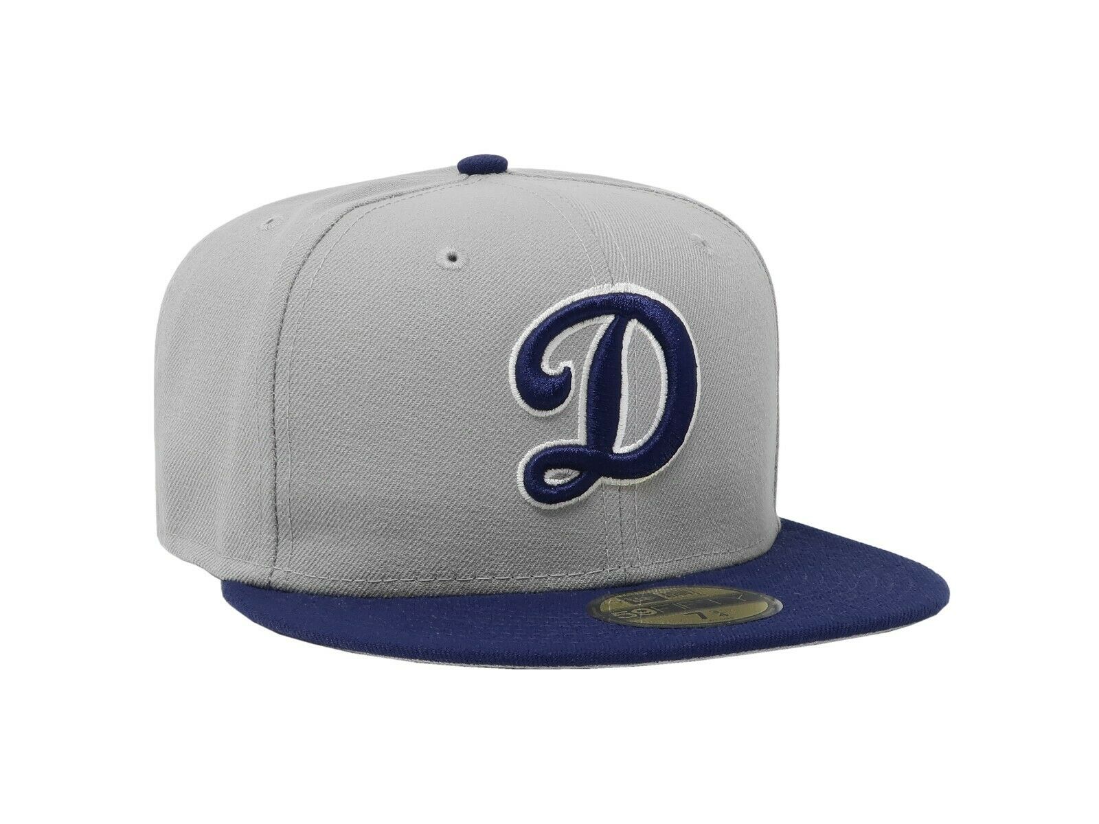 New Era Los Angeles Dodgers Light Grey & Navy Blue 59FIFTY Fitted Hat - Image 4