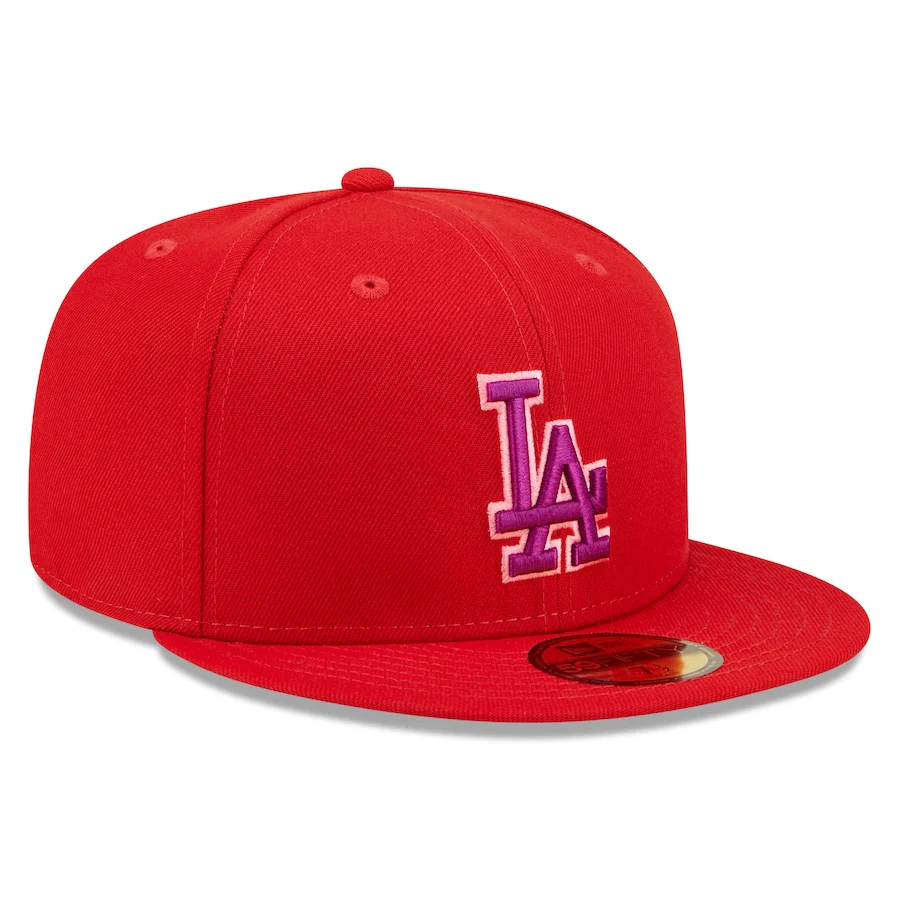 New Era Los Angeles Dodgers Red Purple Undervisor 59FIFTY Fitted Hat - Image 4