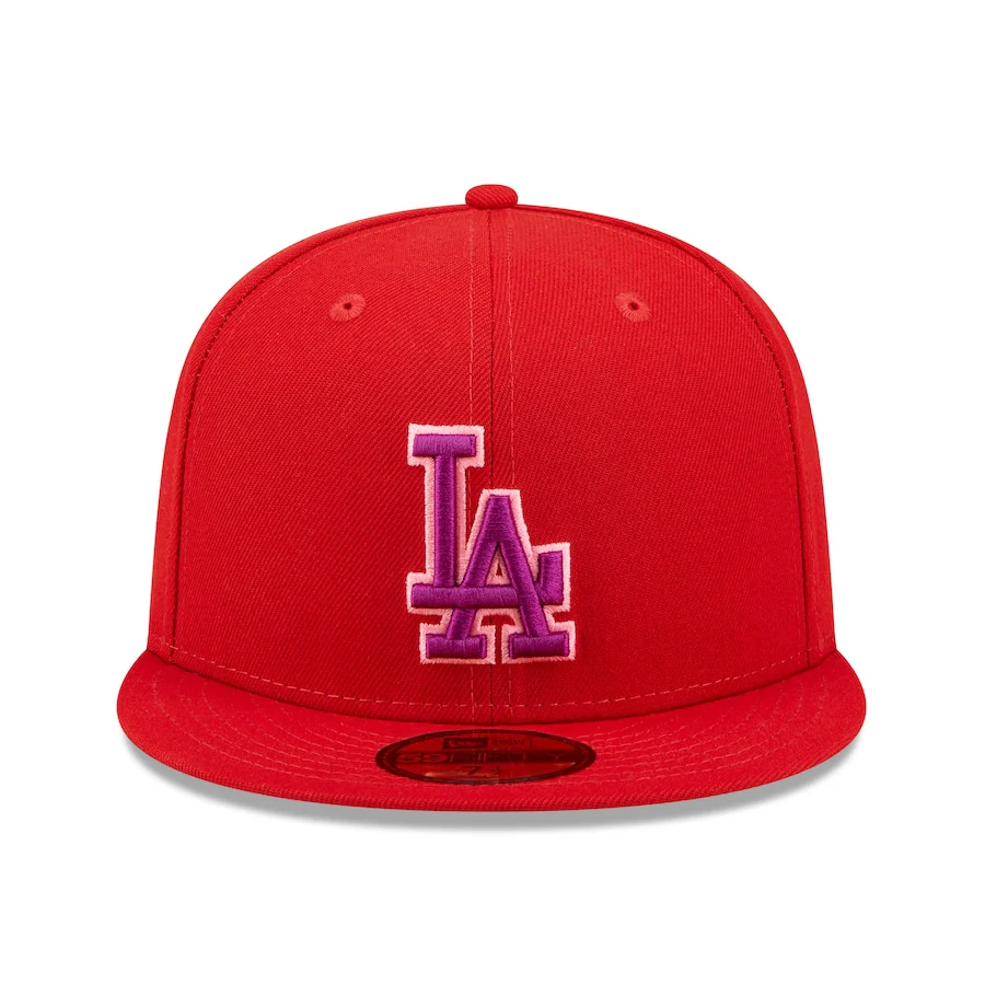 New Era Los Angeles Dodgers Red Purple Undervisor 59FIFTY Fitted Hat - Image 5