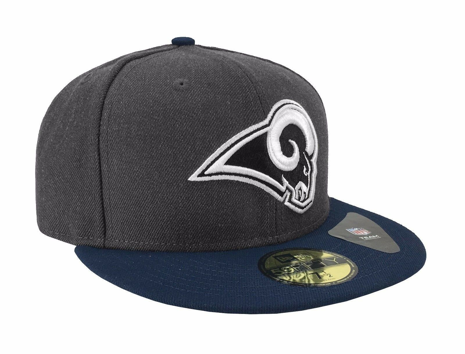 New Era Los Angeles Rams Charcoal & Navy Blue 59FIFTY Fitted Hat - Image 4