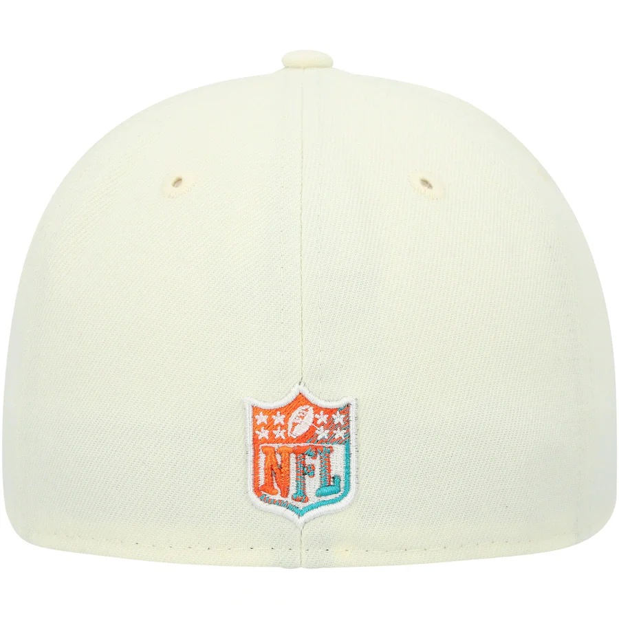 New Era Miami Dolphins Cream Chrome Color Dim 59FIFTY Fitted Hat - Image 3