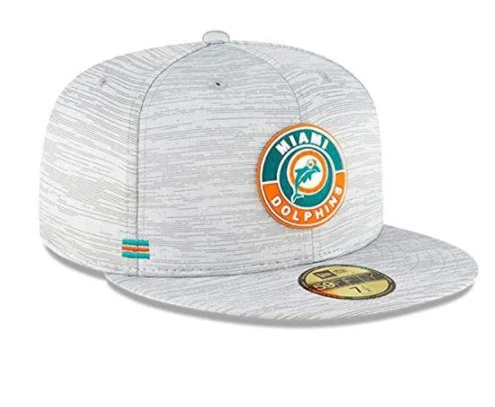New Era Miami Dolphins Gray 2020 NFL Sideline Official Historic 59FIFTY Fitted Hat - Image 3
