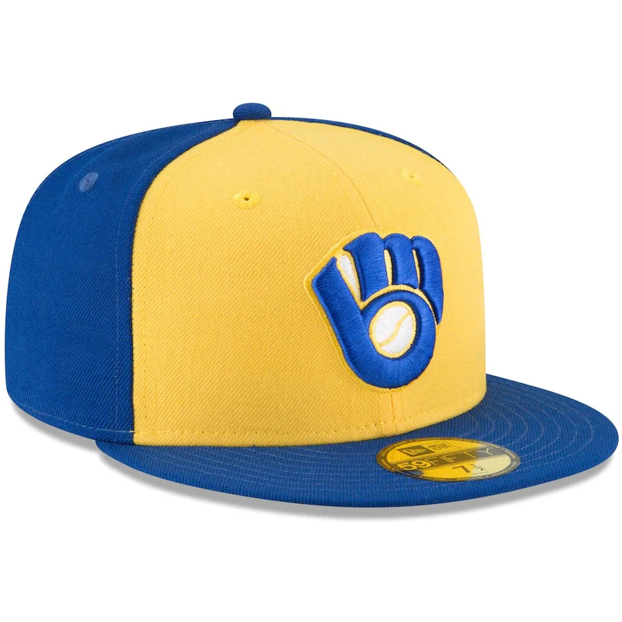 New Era Milwaukee Brewers Gold Cooperstown Collection Logo 59FIFTY Fitted Hat - Image 5