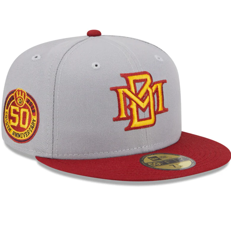 New Era Milwaukee Brewers Gray/Red Navy Undervisor 59FIFTY Fitted Hat