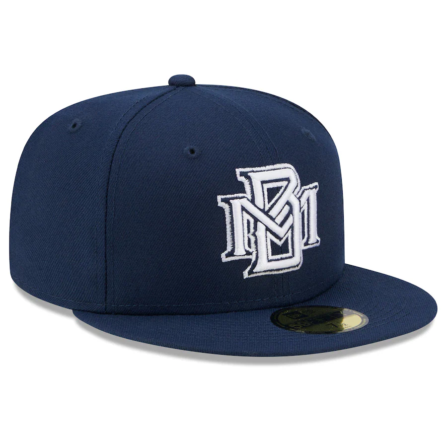 New Era Milwaukee Brewers Navy Oceanside Green Undervisor 59FIFTY Fitted Hat - Image 4