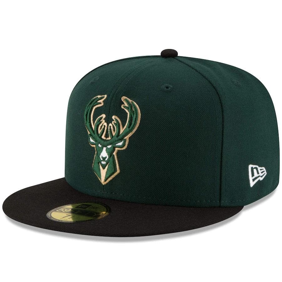 New Era Milwaukee Bucks 2Tone Green/Black 59FIFTY Fitted Hat