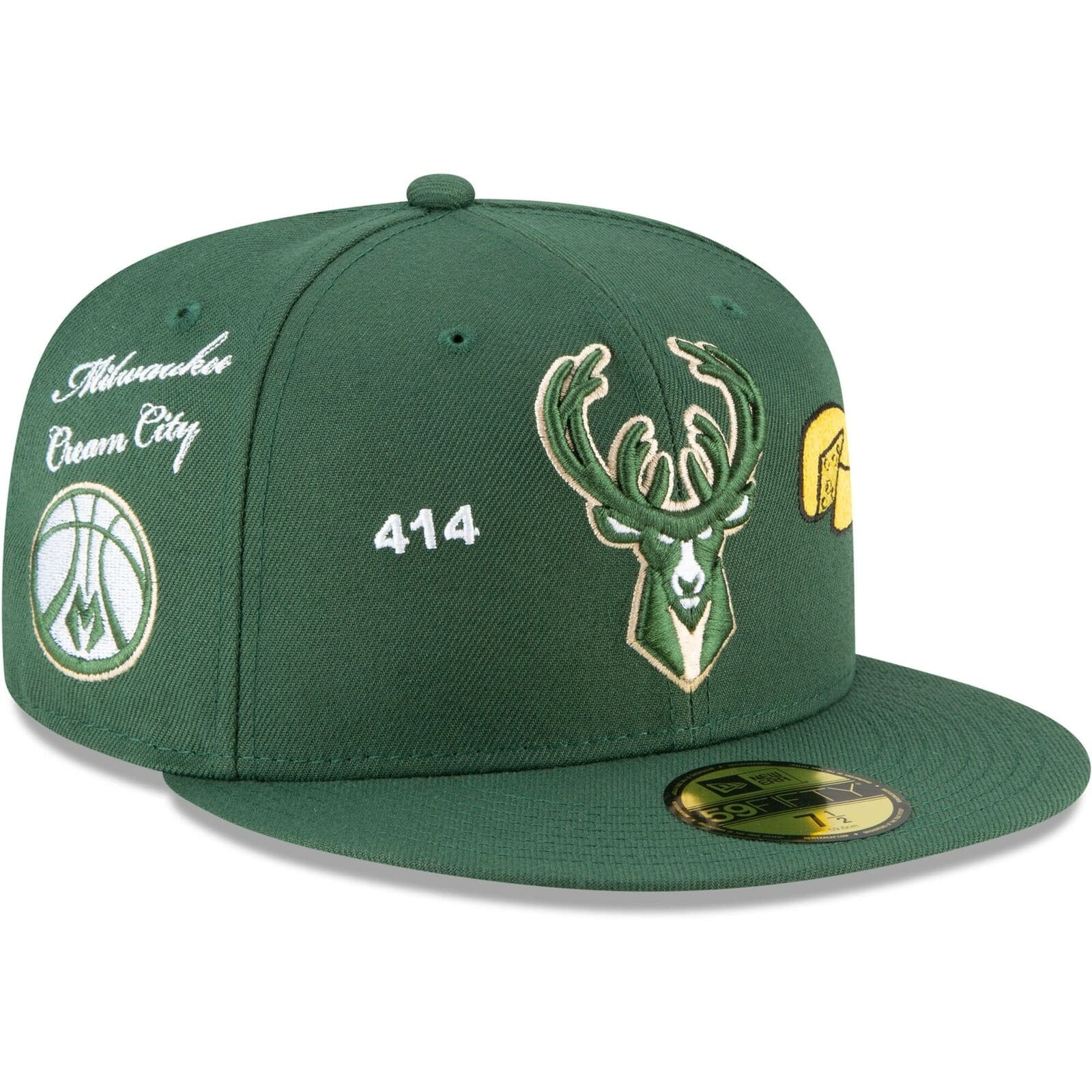 New Era Milwaukee Bucks City Local 59Fifty Fitted Hat - Image 3
