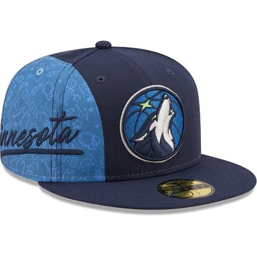 New Era Minnesota Timberwolves Side City Doodle 2022 59fifty Fitted Hat