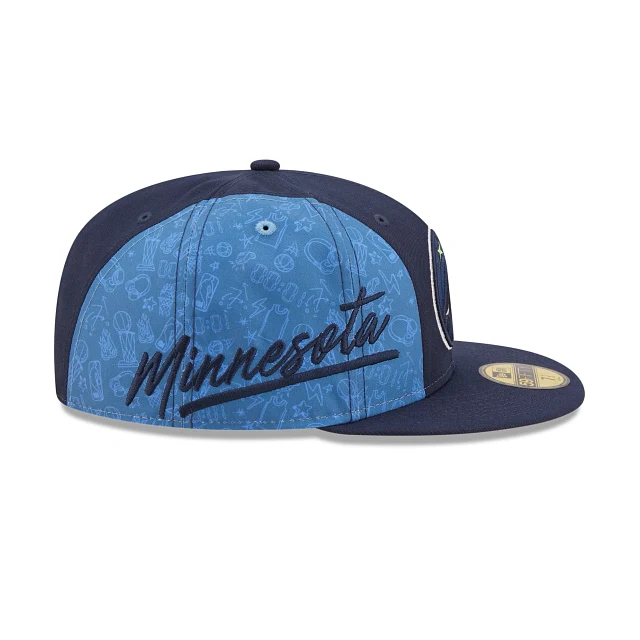 New Era Minnesota Timberwolves Side City Doodle 2022 59fifty Fitted Hat - Image 6