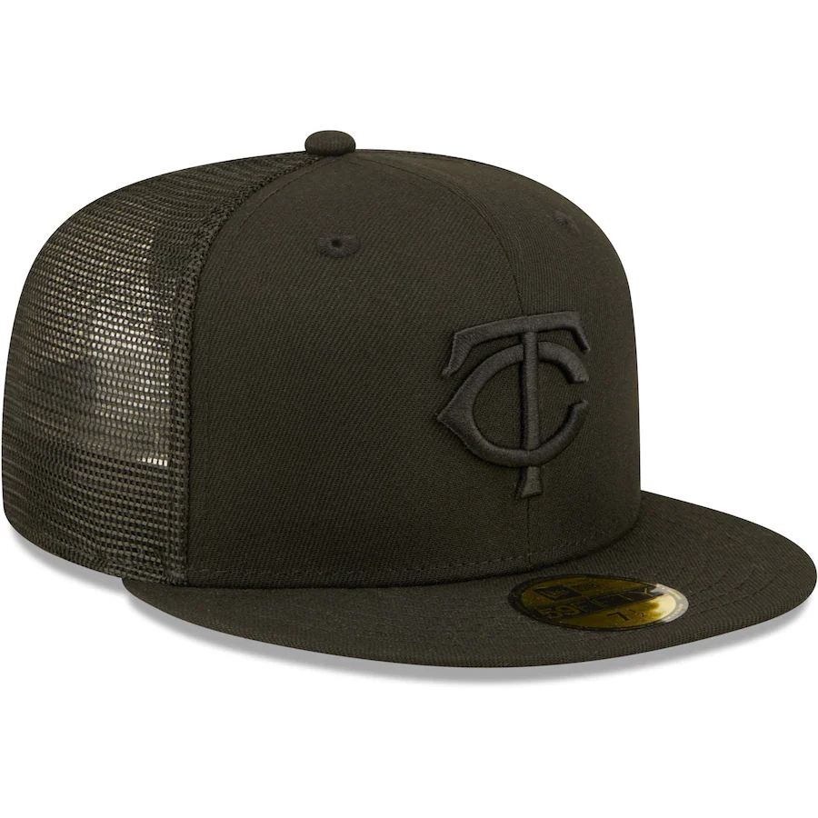 New Era Minnesota Twins Blackout Trucker 59FIFTY Fitted Hat - Image 4