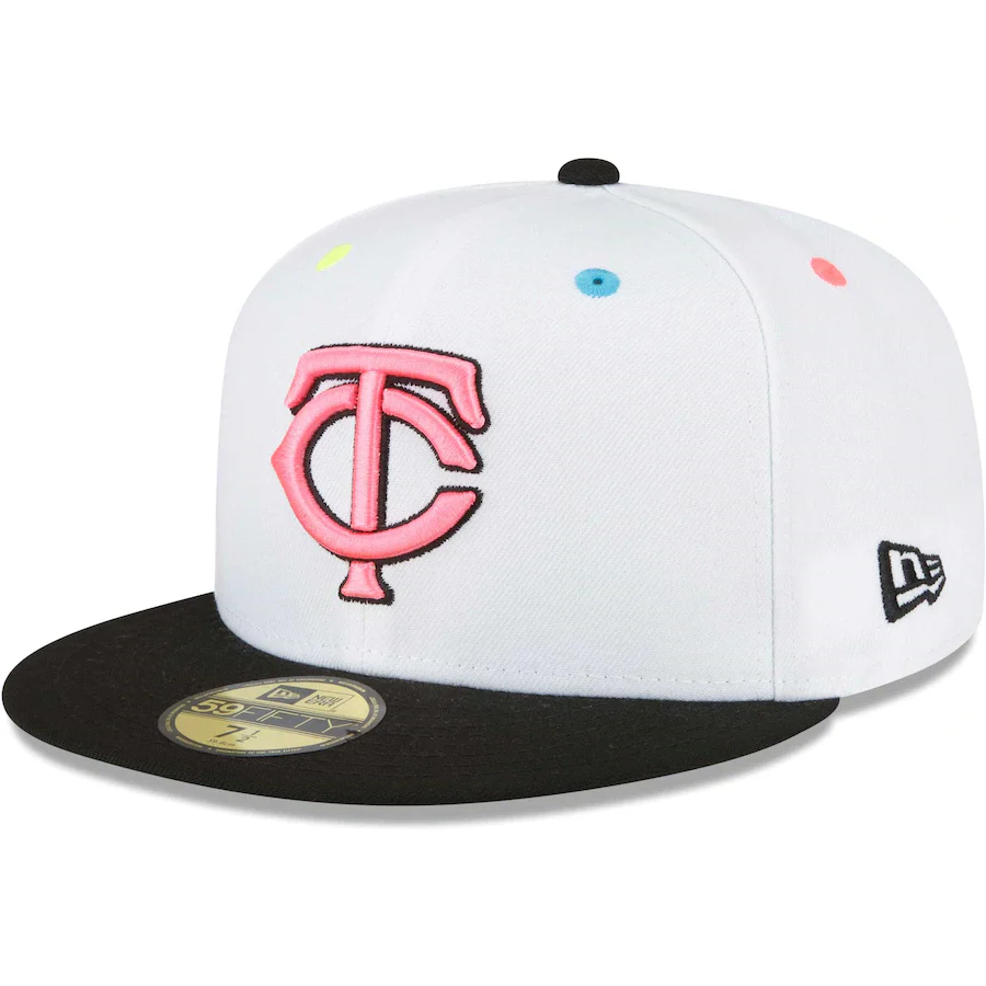 New Era Minnesota Twins White Neon Eye 59FIFTY Fitted Hat - Image 4