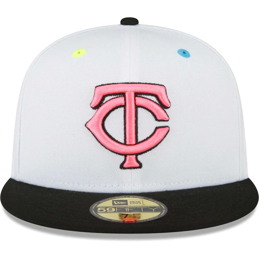 New Era Minnesota Twins White Neon Eye 59FIFTY Fitted Hat - Image 5