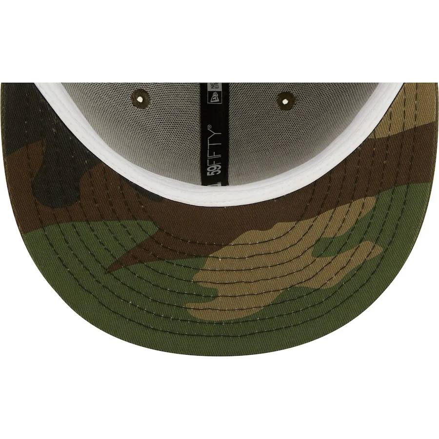 New Era Minnesota Vikings Olive 1993 Pro Bowl Camo Undervisor 59FIFTY Fitted Hat - Image 2