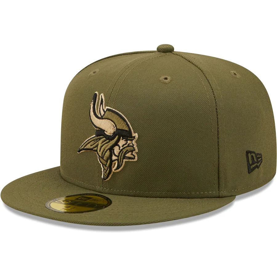 New Era Minnesota Vikings Olive 1993 Pro Bowl Camo Undervisor 59FIFTY Fitted Hat - Image 3