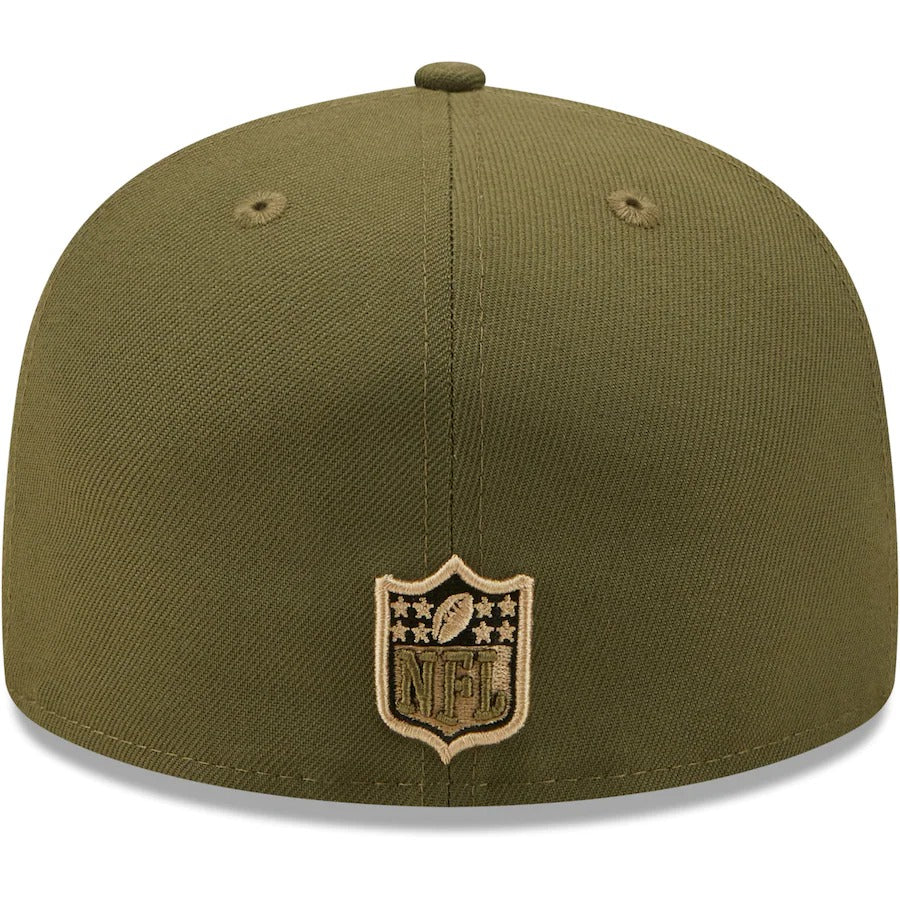 New Era Minnesota Vikings Olive 1993 Pro Bowl Camo Undervisor 59FIFTY Fitted Hat - Image 4