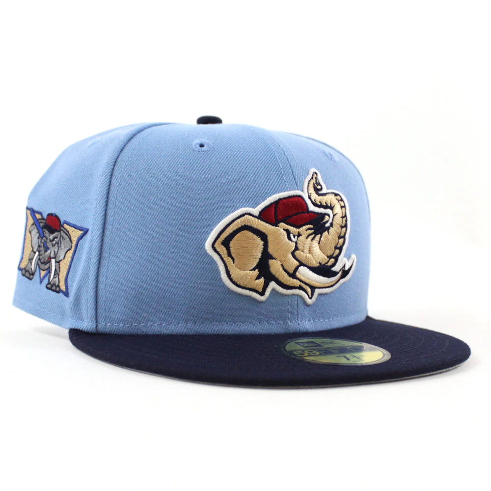 New Era Modesto Athletics Elephant Sky/Navy Blue 59FIFTY Fitted Hat - Image 4