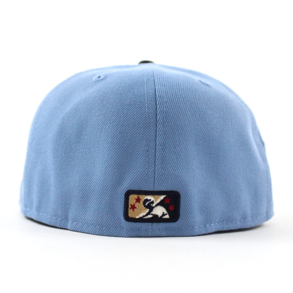 New Era Modesto Athletics Elephant Sky/Navy Blue 59FIFTY Fitted Hat - Image 6