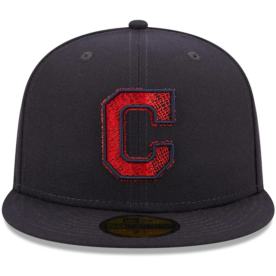 New Era Navy Cleveland Indians Scored 59FIFTY Fitted Hat - Image 2