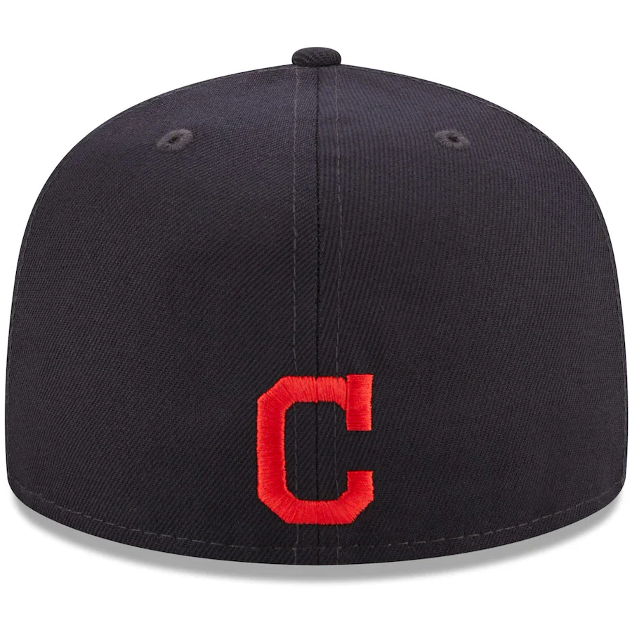 New Era Navy Cleveland Indians Scored 59FIFTY Fitted Hat - Image 4