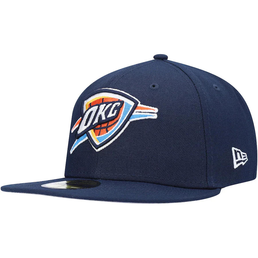 New Era Navy Oklahoma City Thunder Team Logoman 59FIFTY Fitted Hat - Image 2