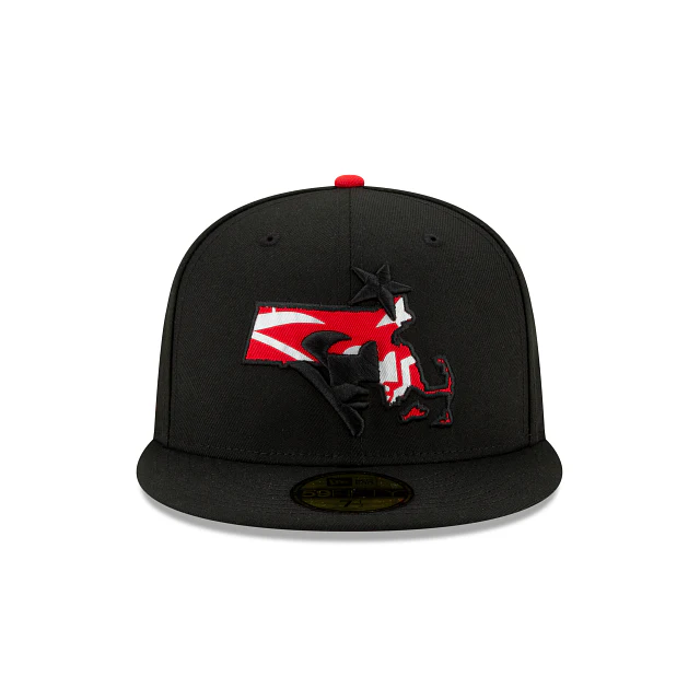 New Era New England Patriots State Logo Reflect Red Bottom Fitted Hat - Image 6