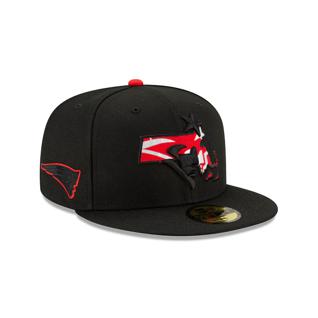 New Era New England Patriots State Logo Reflect Red Bottom Fitted Hat - Image 7