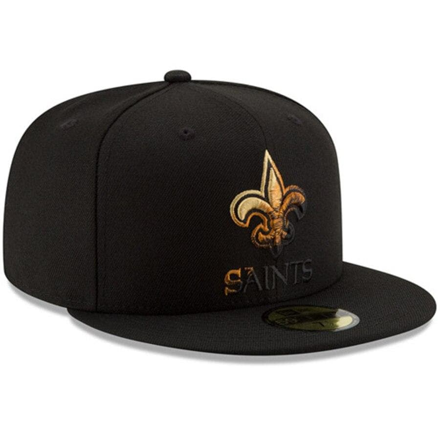 New Era New Orleans Saints Black Color Dim 59FIFTY Fitted Hat - Image 4