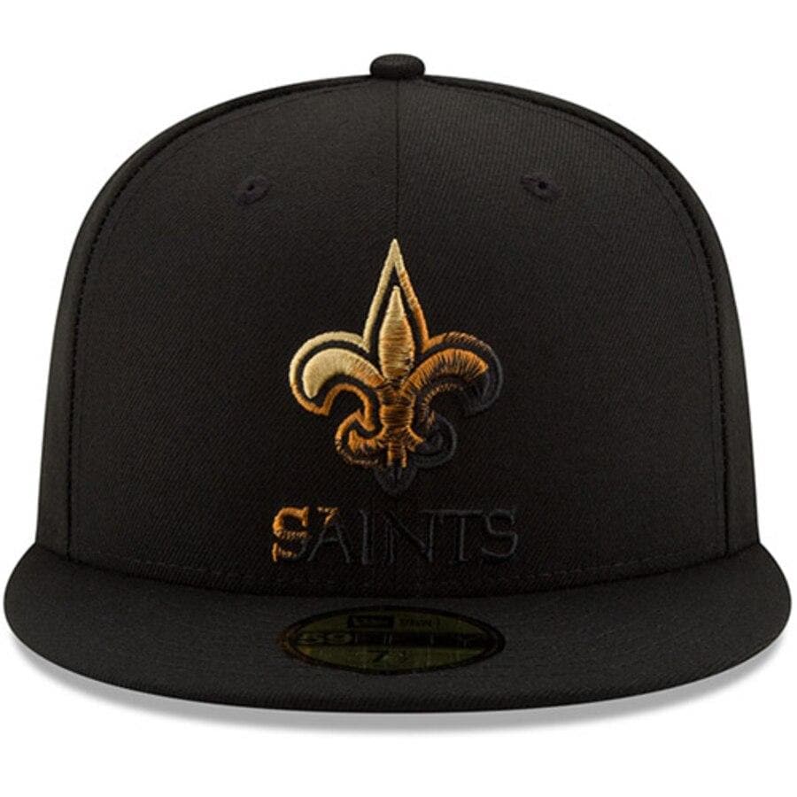 New Era New Orleans Saints Black Color Dim 59FIFTY Fitted Hat - Image 5