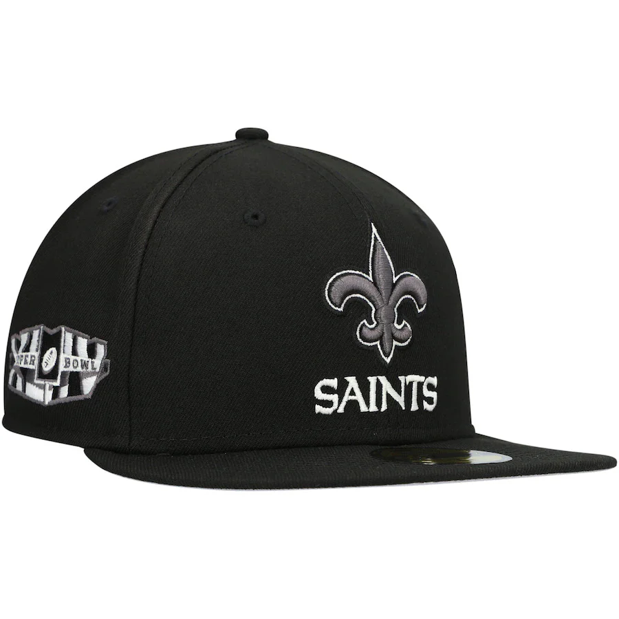 New Era New Orleans Saints Black Super Bowl Patch 59FIFTY Fitted Hat - Image 3