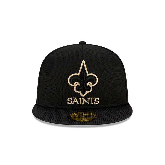 New Era New Orleans Saints NFL Sideline Road 2021 Black 59FIFTY Fitted Hat - Image 3