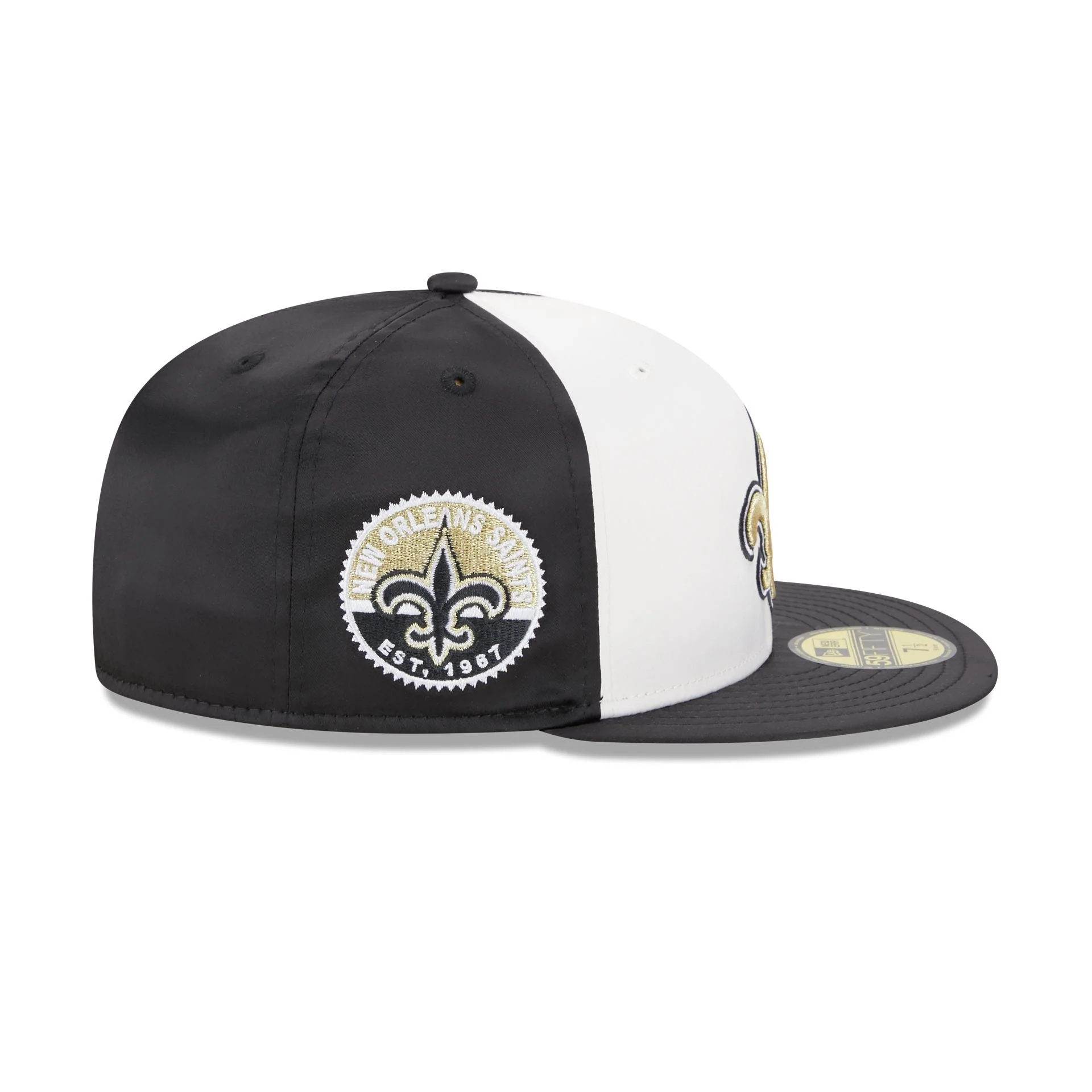 New Era New Orleans Saints Throwback Satin 2023 59FIFTY Fitted Hat - Image 4