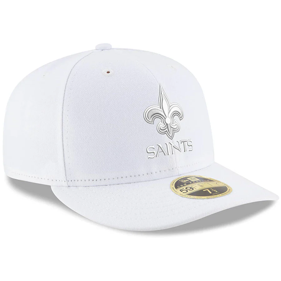New Era New Orleans Saints White on White Low Profile 59FIFTY Fitted Hat - Image 3