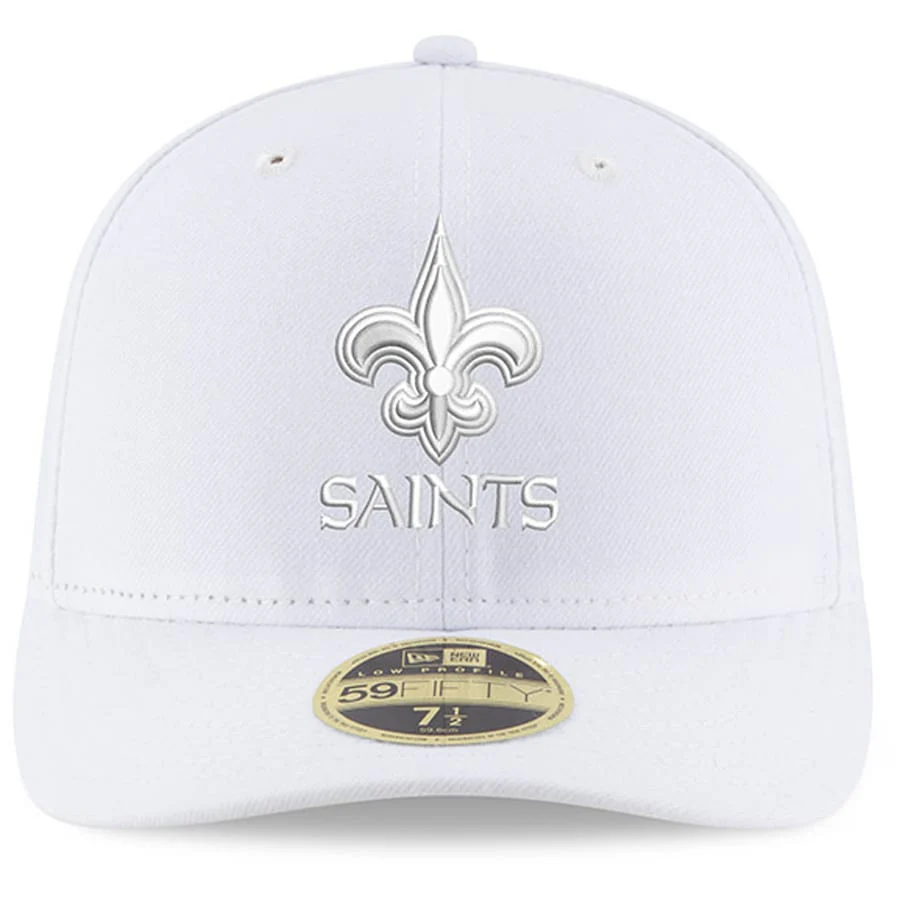 New Era New Orleans Saints White on White Low Profile 59FIFTY Fitted Hat - Image 4