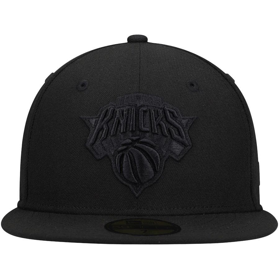 New Era New York Knicks Black on Black 59Fifty Fitted Hat - Image 2