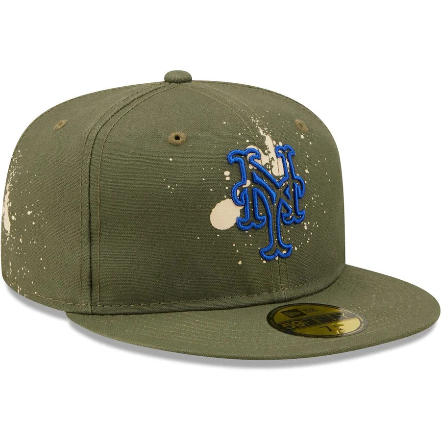 New Era New York Mets Olive Splatter 59FIFTY Fitted Hat - Image 3