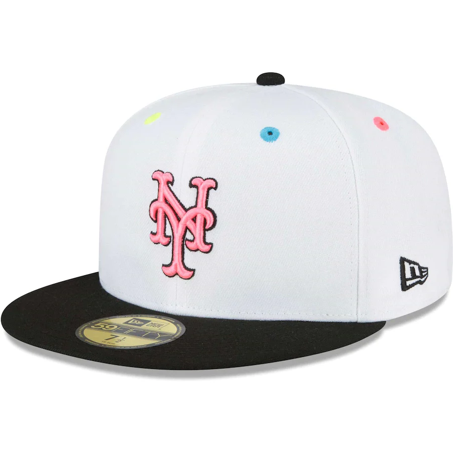 New Era New York Mets White Neon Eye 59FIFTY Fitted Hat - Image 4