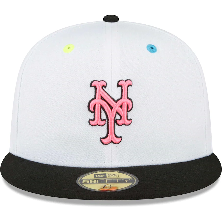 New Era New York Mets White Neon Eye 59FIFTY Fitted Hat - Image 5