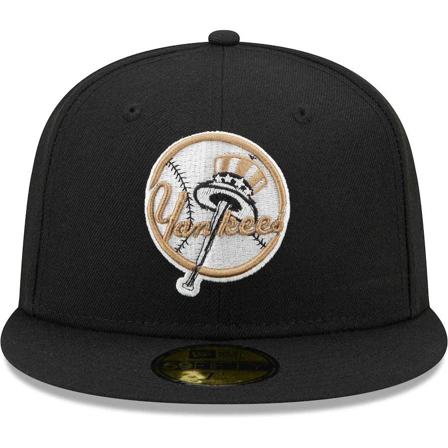 New Era New York Yankees Black Primary Logo Wheat Undervisor 59FIFTY Fitted Hat - Image 5