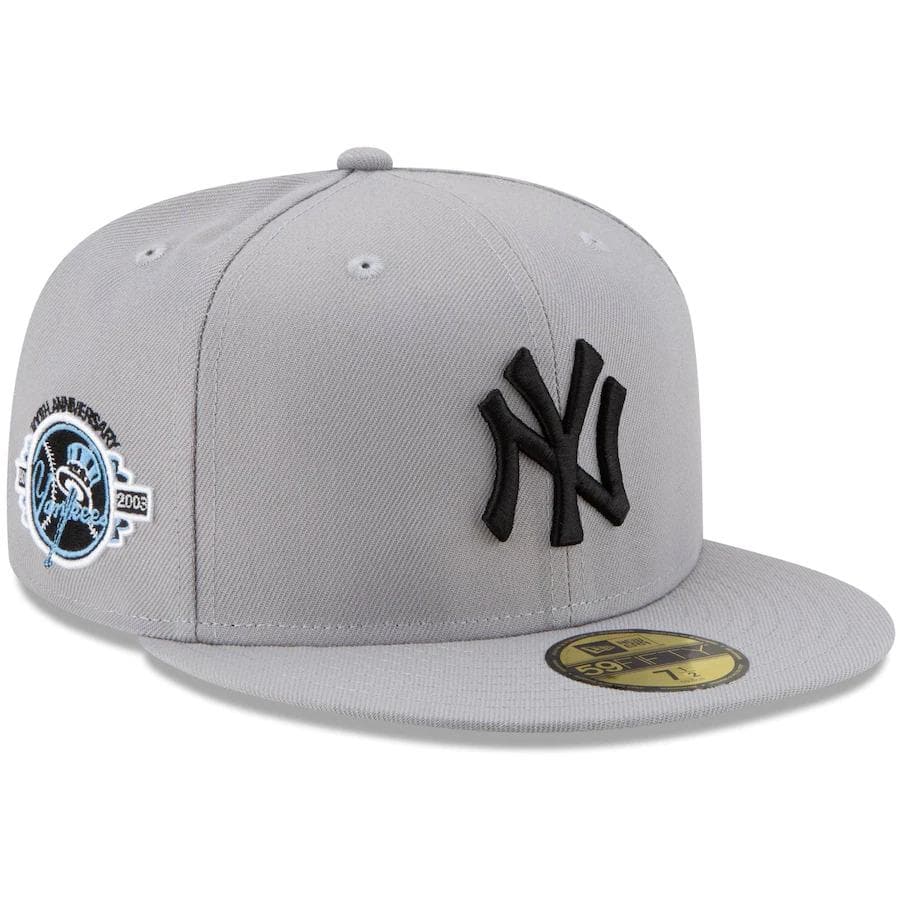 New Era New York Yankees Gray 100th Anniversary Sky Blue Undervisor 59FIFTY Fitted Hat - Image 3