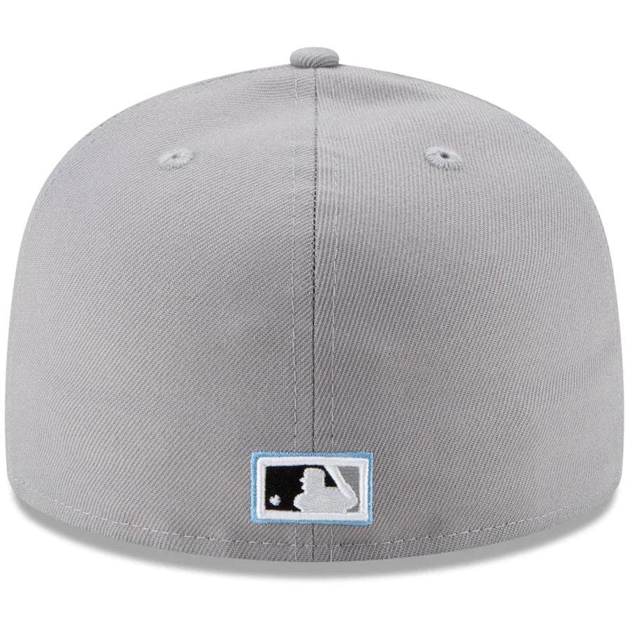 New Era New York Yankees Gray 100th Anniversary Sky Blue Undervisor 59FIFTY Fitted Hat - Image 4