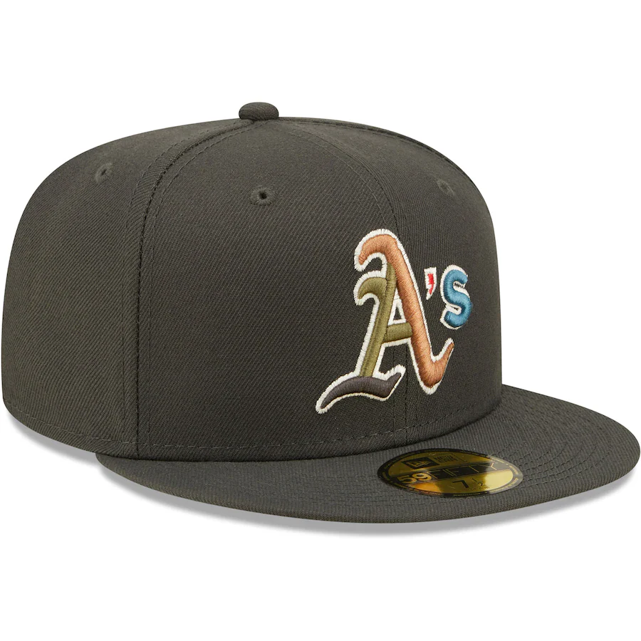New Era Oakland Athletics Charcoal Multi Color Pack 59FIFTY Fitted Hat - Image 4