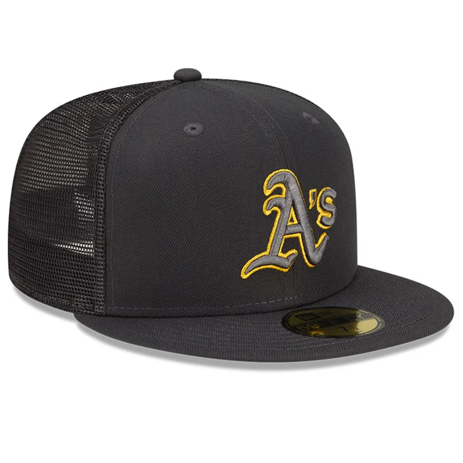 New Era Oakland Athletics Graphite 2022 Batting Practice 59FIFTY Fitted Hat - Image 4