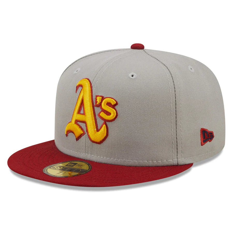 New Era Oakland Athletics Gray/Red Navy Undervisor 59FIFTY Fitted Hat - Image 4
