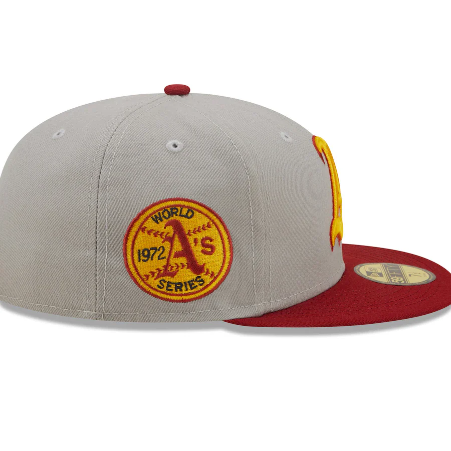 New Era Oakland Athletics Gray/Red Navy Undervisor 59FIFTY Fitted Hat - Image 5