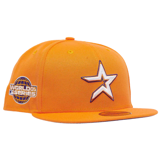 New Era Orange Houston Astros Purple Undervisor 59FIFTY Fitted Hat